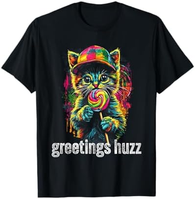 Amazon.com: Greetings Huzz Funny Cat Gen Z Gen Alpha Slang Meme T