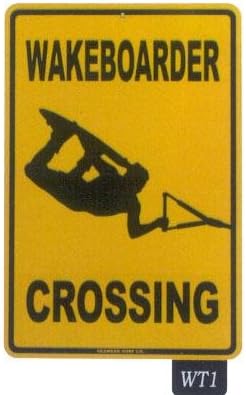 Seaweed Surf Co WT1 12X18 Aluminum Sign Wake Boader Crossing