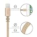IPhone Charger TIMMY 3Pack 6FT Nylon Braided 8 pin Lightning cable certified to charging Cable with charging indictor powerline for iPhone 5/5C/5S/6S/6S PLUS/7/7 plus, iPad Air, and more (Gold)