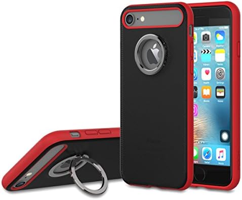 iPhone 7 Case,OPAI Ring Holder Kickstand Ring Stand Ring for Phone Non-slip Anti-Drop [Shock Absorbent] Dual Layer Defender Case Cover for iPhone 7 (Red)