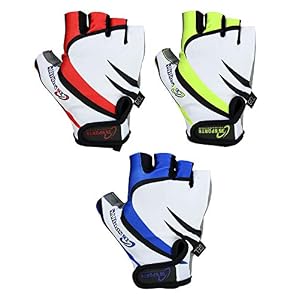 3S SPORTS Unisex Kids Boy’s Girl’s Cycling Half Finger Gloves Padded Fingerless Glove Sports Mittens for BMX Bike Biking…