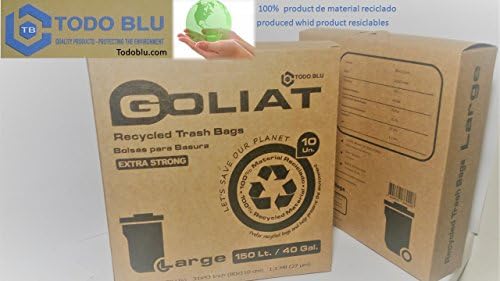 Trash Bag Goliat 31.50" x 43.71", 28 Microns Thick, Reinforced. Biodegradable. 41 Gallons