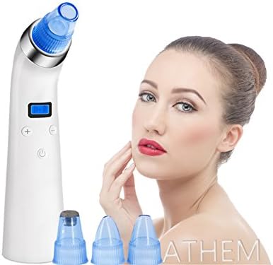 Blackhead Remover Pore Vacuum by ATHEM | Facial Skin Acne Cleaner Device | Electric Suction Comedone Extractor Removal Kit | Comedo Microdermabrasion Machine | LED Display | For Women Men Beauty Gift