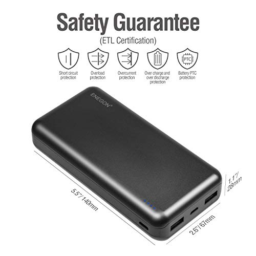ENEGON Portable Power Bank 20000 mAh, de telefoonoplader Batterij met USB C-ingang en dubbele USB-uitgang voor iPhone… - Afbeelding 8