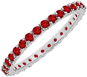 LoveBrightJewelry 10 Carat July Birthstone Ruby Bangle in Sterling Silver