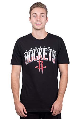 Ultra Game Men's NBA Arched Plexi Short Sleeve Tee Shirt, Houston Rockets, Black, Large