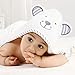 Baby Bath Essentials by Rose & Remy - Bamboo Hooded Towel & Washcloth Gift Set - Unique Baby Shower Registry Present for Newborn Boys or Girls! Bonus Wooden Baby Brush & Comb Included!