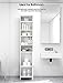 Tall Bathroom Cabinet Kealive Freestanding Linen Tower Storage Cabinet with 4 Adjustable Shelves, Wood, Elegant and Spacesaver White 15.8L x 13.4W x 72H