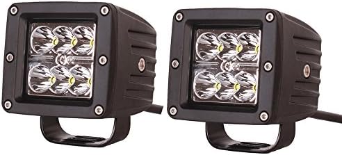 LED Bar Lights Holifar 2Pcs Driving Lights 18W Led Light Bar Off Road Led Lights Flush Mount Cube Pod Light Bar for Jeep Truck Tacoma Bumper ATV UTV