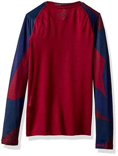 image for Under Armour Boys' HeatGear Armour Printed Long Sleeve,Black Currant (