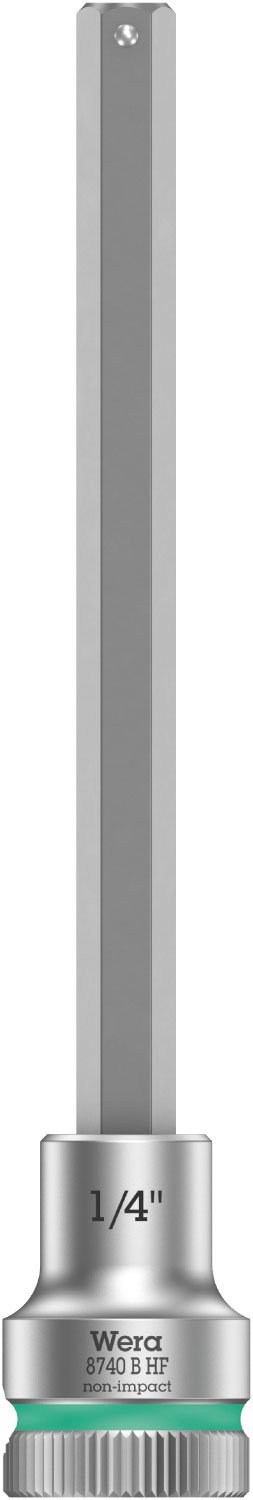 Wera 05003090001 8740 B Holding Function Zyklop In-Hex Bit-Socket, Turquoise, 3/8-Inch, 1/4-Inch x 107 mm