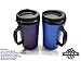 GAMA Electronics 2 ThermoServ Foam Insulated Coffee Mugs 34 oz (1) Purple & (1) Blue