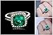 Yoursfs Green Emerald Crystal Women Ring 18k White Gold Plated Wedding Ring for Women