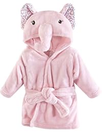 Little Treasure Plush Bathrobe, Floral Elephant, 0-9 Months