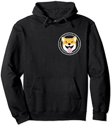 Unisex Shiba Inu Red Logo Hoodie XL: Black