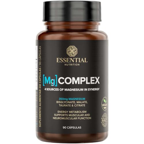 Mg Complex - 4 Tipos de Magnésio - 90 Capsulas - Essential Nutrition