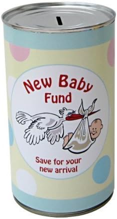 New Baby Fund Cash Can Savings Tin - Large