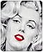 Silver Buffalo Marilyn Monroe Red Lips Fleece Throw Blanket, 50 x 60 inches, Black and White