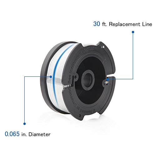 Lemige 10 Pack Weed Eater Replacement Spools for Black&Decker AF-100 String Trimmer Spools Refills Line 30ft 0.065" + 2 Pack RC-100-P Spool Cap Covers&Springs (10 Spools+ 2 Caps+2 Springs)