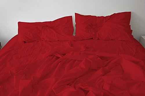 Luxurious 100% Organic Cotton 4pc Sheet Set For Stylish, Comfortable King Bed, Highest Quality 800 Thread Count Softest Sheet Set With Blood Red Color