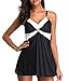 Zando Womens 2 Piece Swimdress Plus Size Skirted Bathing Suit for Women Slimming Swimwear Tankini Swimsuit Swim Dress