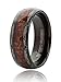Just Lsy 8MM Tungsten Carbide Rings for Men & Women Koa Wood Inlay Dome Edge Wedding Band Comfort Fit