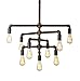 SEOL-LIGHT Barn Adjustable Pipe Chandeliers Pendant Hanging Lighting with 9 Sockets(Industrial-Style)Max 540W Metal Iron For Dinning Room,Kitchen,Foyer