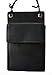 AG Wallets Leather String Neck ID/Badge Holder Pouch Wallet (Black)