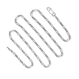 925 Sterling Silver 1.8MM Figaro Chain - Italian Crafted Necklace For Women - Spring Ring Clasp 18 Inch