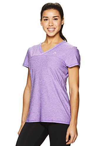image for HEAD Women's High Jump Short Sleeve Workout T-Shirt - Performance V-Ne