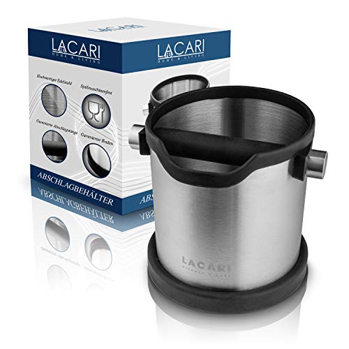 Abklopfbehälter für Siebträger | Knock Box | Lacari ORIGINAL Abklopfbehälter | Abschlagbehälter für Siebträger aus recycelbarem Kunststoff | Kaffeesatz Abschlagbehälter | Kaffee Geschenk