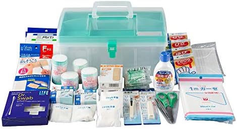 応急手当用品14点セット プラスチック製救急箱 救急セット スポーツ 防災 事業者向け 労働安全衛生規則準拠