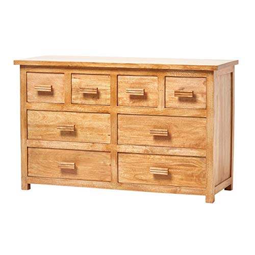 Homescapes Mangat Wooden Chest Of Drawers Handmade Light Oak Shade