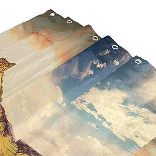 CHASOEA Unique Shower Curtain,African Safari Collage Lanscape with Native Animals Grassland Savannahs Mamals,Eco-Friendly with 12 Hooks in Bathroom W72xH96