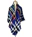Tandisk Soft Warm Tartan Plaid Scarf Shawl Cape Blanket Scarves Fashion Wrap Blue