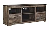 Ashley Furniture Signature Design - Trinell Large TV Stand - Rustic - 63 Inch - Fireplace Option - Brown