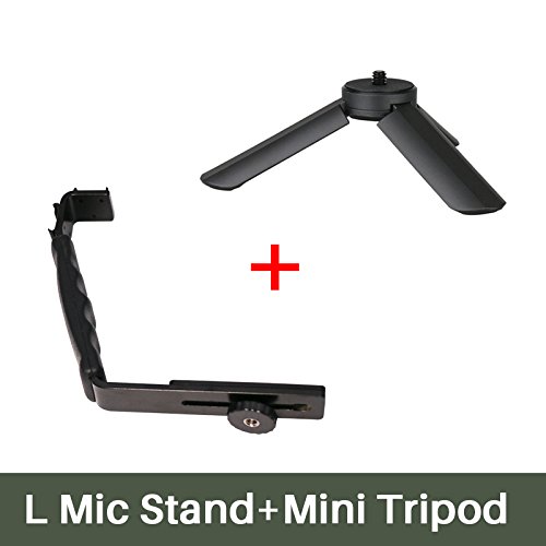 image for UTP Universal Microphone Stand L Bracket Camera Grip with 2 Hot Shoe M