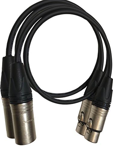2 Units| 2 foot | Mogami 2552 | Neutrik XLR NC3XX Male to Female| Mic or Patch Cables