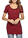Halife Women's Pleated Front Tunic Shirts Scoop Neck Draped Ruched Blouses Tops