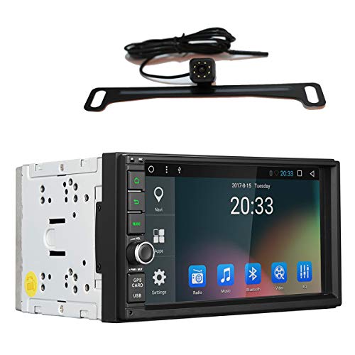 Amaseaudio Upgrade Universal Standard Double 2 Din Android 7.1 in Dash Auto Car Stereo Radio GPS Navigation Units Support Bluetooth Mirrorlink with Backup Camera License Plate