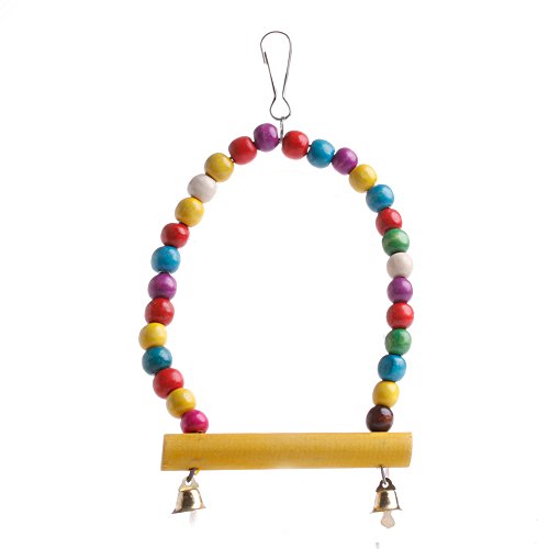 Stebcece Swing Parrot Bird Rope Harness Hammock Hanging Toys Parakeet Cockatiel Colorful