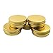 1 oz.Tins Gold Aluminum Metal Tin Round Screw Top Lid Containers Metal Storage Tin Jars Aluminum Tin Cans Travel Storage Tins for Lip Balm DIY Cosmetics Salves,1 Ounce/30 ML,10 Pack