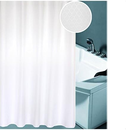 Luxury Mildew-free Shower Curtain, Solid Color Water-repellent Fabric Hotel Bathroom Curtain Odorless with Weighted Hem and Hooks Assorted Colors & Sizes