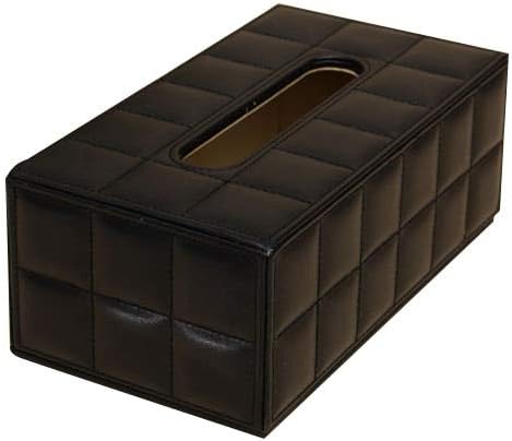 VietFX Tissue Boxes - Durable Home Car Rectangle PU Leather Tissue Box Paper Holder Case Cover Napkin Black 1 PCs