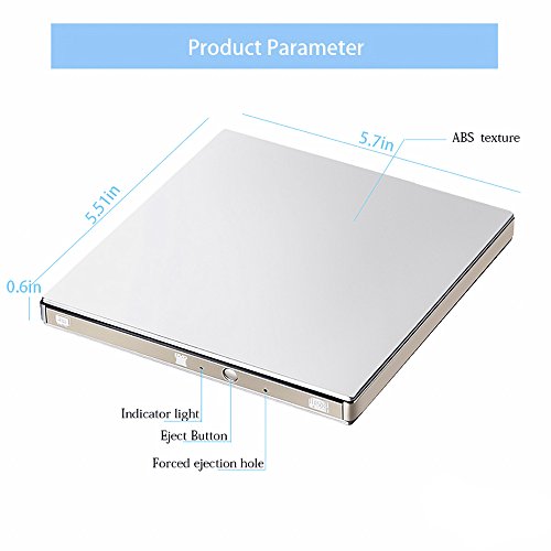 GEEKLIN External CD DVD Drive,USB 3.0 Slim Protable External CD-RW Drive DVD-RW Burner Writer Player for Laptop Desktops Windows Mac OSX