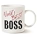 MAUAG World's Best Boss Funny Coffee Mug for Boss Day White 11 Oz, Work and Office Holiday or Birthday Present for Worlds Best Male or Female Bosses, Manager