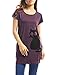 Allegra K Women's Round Neck Short Sleeve Cat Prints Loose Tunic Top M Purple
