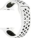 OULUOQI for Apple Watch Band 42mm, Soft Silicone Replacement Band for Apple Watch Series 3, Series 2, Series 1, Sport , Edition, M/L Size (White/Black)