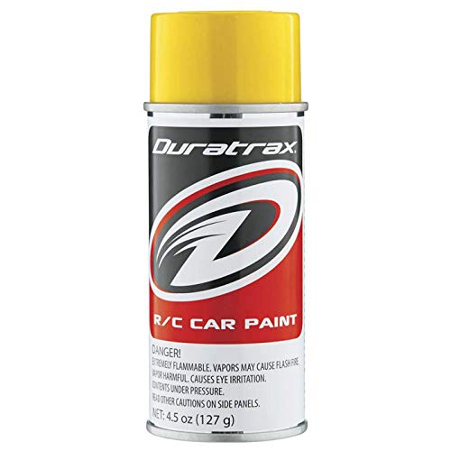 DuraTrax Polycarbonate Radio Control Vehicle Body Spray Paint, 4.5 Ounces, Candy Yellow Translucent