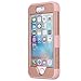 iPhone SE Case, Pandawell Hybrid Heavy Duty Shockproof Full-Body Protective Case with Dual Layer [Hard PC+ Soft Silicone] Impact Protection for Apple iPhone SE/iPhone 5S - Rose Gold